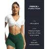 imageAoxjox Trinity Workout Biker Shorts for Women CrossWaist Crossover High Waisted Tummy Control Athletic Running Yoga Short 6quotStorm Green