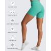 imageAoxjox Trinity Workout Biker Shorts for Women CrossWaist Crossover High Waisted Tummy Control Athletic Running Yoga Short 6quotTurquoise