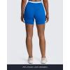 imageAoxjox Velma Workout Biker Shorts for Women Color Block CrossWaist High Waisted Exercise Gym Running Yoga Short 6quotDirectoire BlueWhite