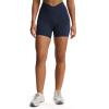 imageAoxjox Venus Workout Biker Shorts for Women CrossWaist Tummy Control High Waisted Hidden Scrunch Yoga Short 5quot6quot7quotNavy