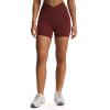 imageAoxjox Venus Workout Biker Shorts for Women CrossWaist Tummy Control High Waisted Hidden Scrunch Yoga Short 5quot6quot7quotRum Raisin
