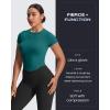 imageAoxjox Womens Short Sleeve TShirts GEO Baby Tee Workout Gym Yoga Crop TopDeep Lagoon