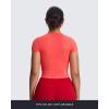 imageAoxjox Womens Short Sleeve TShirts GEO Baby Tee Workout Gym Yoga Crop TopFiery Coral