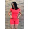 imageAoxjox Womens Short Sleeve TShirts GEO Baby Tee Workout Gym Yoga Crop TopFiery Coral
