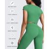 imageAoxjox Womens Short Sleeve TShirts GEO Baby Tee Workout Gym Yoga Crop TopJolly Green