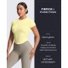 imageAoxjox Womens Short Sleeve TShirts GEO Baby Tee Workout Gym Yoga Crop TopPastel Yellow