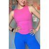 imageAoxjox Womens Sleeveless Tank Tops GEO Workout Gym Yoga Curve Longline Crop TopAzalea Pink