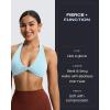 imageAoxjox Womens Workout Halter Sport Bras Fitness Rosie Bra Yoga Crop TankAiry Blue