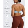 imageAoxjox Womens Workout Halter Sport Bras Fitness Rosie Bra Yoga Crop TankAiry Blue