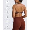 imageAoxjox Womens Workout Halter Sport Bras Fitness Rosie Bra Yoga Crop TankFudge Coffee
