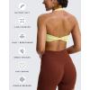 imageAoxjox Womens Workout Halter Sport Bras Fitness Rosie Bra Yoga Crop TankPastel Yellow