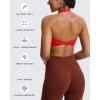 imageAoxjox Womens Workout Halter Sport Bras Fitness Rosie Bra Yoga Crop TankRacing Red