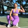 imageAoxjox Womens Workout Sports Bras Fitness Satara Low Impact Bra Yoga Crop TankChive Blossom