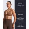 imageAoxjox Womens Workout Sports Bras Fitness Satara Low Impact Bra Yoga Crop TankDandelion Brown