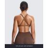 imageAoxjox Womens Workout Sports Bras Fitness Satara Low Impact Bra Yoga Crop TankDandelion Brown