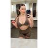 imageAoxjox Womens Workout Sports Bras Fitness Satara Low Impact Bra Yoga Crop TankFudge Coffee