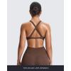imageAoxjox Womens Workout Sports Bras Fitness Satara Low Impact Bra Yoga Crop TankFudge Coffee