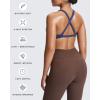 imageAoxjox Womens Workout Sports Bras Fitness Satara Low Impact Bra Yoga Crop TankNavy