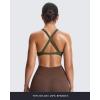 imageAoxjox Womens Workout Sports Bras Fitness Satara Low Impact Bra Yoga Crop TankOlive Green