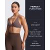 imageAoxjox Womens Workout Sports Bras Fitness Satara Low Impact Bra Yoga Crop TankPlum Truffle