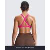 imageAoxjox Womens Workout Sports Bras Fitness Satara Low Impact Bra Yoga Crop TankRose Red