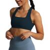 imageAoxjox Womens Workout Sports Bras Square Neck Emma Cross Back Fitness Training Gym Bra Yoga Crop TankBlueberry