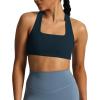 imageAoxjox Womens Workout Sports Bras Square Neck Emma Cross Back Fitness Training Gym Bra Yoga Crop TankBlueberry