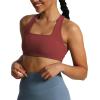 imageAoxjox Womens Workout Sports Bras Square Neck Emma Cross Back Fitness Training Gym Bra Yoga Crop TankBurgundy