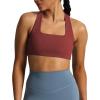 imageAoxjox Womens Workout Sports Bras Square Neck Emma Cross Back Fitness Training Gym Bra Yoga Crop TankBurgundy