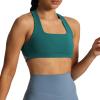 imageAoxjox Womens Workout Sports Bras Square Neck Emma Cross Back Fitness Training Gym Bra Yoga Crop TankDeep Lagoon
