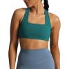 imageAoxjox Womens Workout Sports Bras Square Neck Emma Cross Back Fitness Training Gym Bra Yoga Crop TankDeep Lagoon