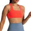 imageAoxjox Womens Workout Sports Bras Square Neck Emma Cross Back Fitness Training Gym Bra Yoga Crop TankFiery Coral