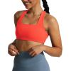 imageAoxjox Womens Workout Sports Bras Square Neck Emma Cross Back Fitness Training Gym Bra Yoga Crop TankFiery Coral