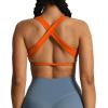 imageAoxjox Womens Workout Sports Bras Square Neck Emma Cross Back Fitness Training Gym Bra Yoga Crop TankFirecracker