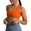 imageAoxjox Womens Workout Sports Bras Square Neck Emma Cross Back Fitness Training Gym Bra Yoga Crop TankFirecracker