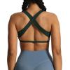 imageAoxjox Womens Workout Sports Bras Square Neck Emma Cross Back Fitness Training Gym Bra Yoga Crop TankForest Green