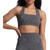 imageAoxjox Womens Workout Sports Bras Square Neck Emma Cross Back Fitness Training Gym Bra Yoga Crop TankGrey Swirl