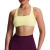 imageAoxjox Womens Workout Sports Bras Square Neck Emma Cross Back Fitness Training Gym Bra Yoga Crop TankPastel Yellow