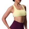 imageAoxjox Womens Workout Sports Bras Square Neck Emma Cross Back Fitness Training Gym Bra Yoga Crop TankPastel Yellow