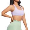 imageAoxjox Womens Workout Sports Bras Square Neck Emma Cross Back Fitness Training Gym Bra Yoga Crop TankPurple Heather