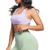 imageAoxjox Womens Workout Sports Bras Square Neck Emma Cross Back Fitness Training Gym Bra Yoga Crop TankPurple Heather
