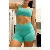 imageAoxjox Womens Workout Sports Bras Square Neck Emma Cross Back Fitness Training Gym Bra Yoga Crop TankTurquoise