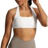imageAoxjox Womens Workout Sports Bras Square Neck Emma Cross Back Fitness Training Gym Bra Yoga Crop TankWhite