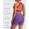 imageAoxjox Womens Workout Sports Bras Twist Front Fitness Training Gym Bra Yoga Crop Lola TankRacing Red