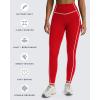 imageAoxjox Workout Leggings for Women High Waisted Exercise Athletic Gym Fitness Yoga Lexi Lined Pants 26quotRacing RedWhite