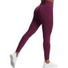 imageAoxjox Workout Seamless Leggings for Women High Waisted Fitness Yoga Contour Sculpt Pants 22quotAubergine