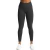 imageAoxjox Workout Seamless Leggings for Women High Waisted Fitness Yoga Contour Sculpt Pants 22quotBlack