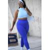 imageAoxjox Workout Seamless Leggings for Women High Waisted Fitness Yoga Contour Sculpt Pants 22quotBluing
