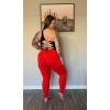 imageAoxjox Workout Seamless Leggings for Women High Waisted Fitness Yoga Contour Sculpt Pants 22quotFiery Red