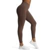 imageAoxjox Workout Seamless Leggings for Women High Waisted Fitness Yoga Contour Sculpt Pants 22quotFudge Coffee